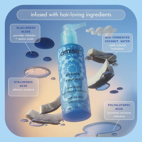 Amika Dream Routine Overnight Hydrating Hair Mask for Dry Hair, Sleek and Shine Overnight, 100ml  
Amika Dream Routine O