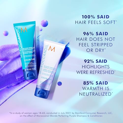 Moroccanoil Blonde Perfecting Purple Shampoo And Conditioner Bundle for Blonde Hair Maintenance and Dullness Reversal
|