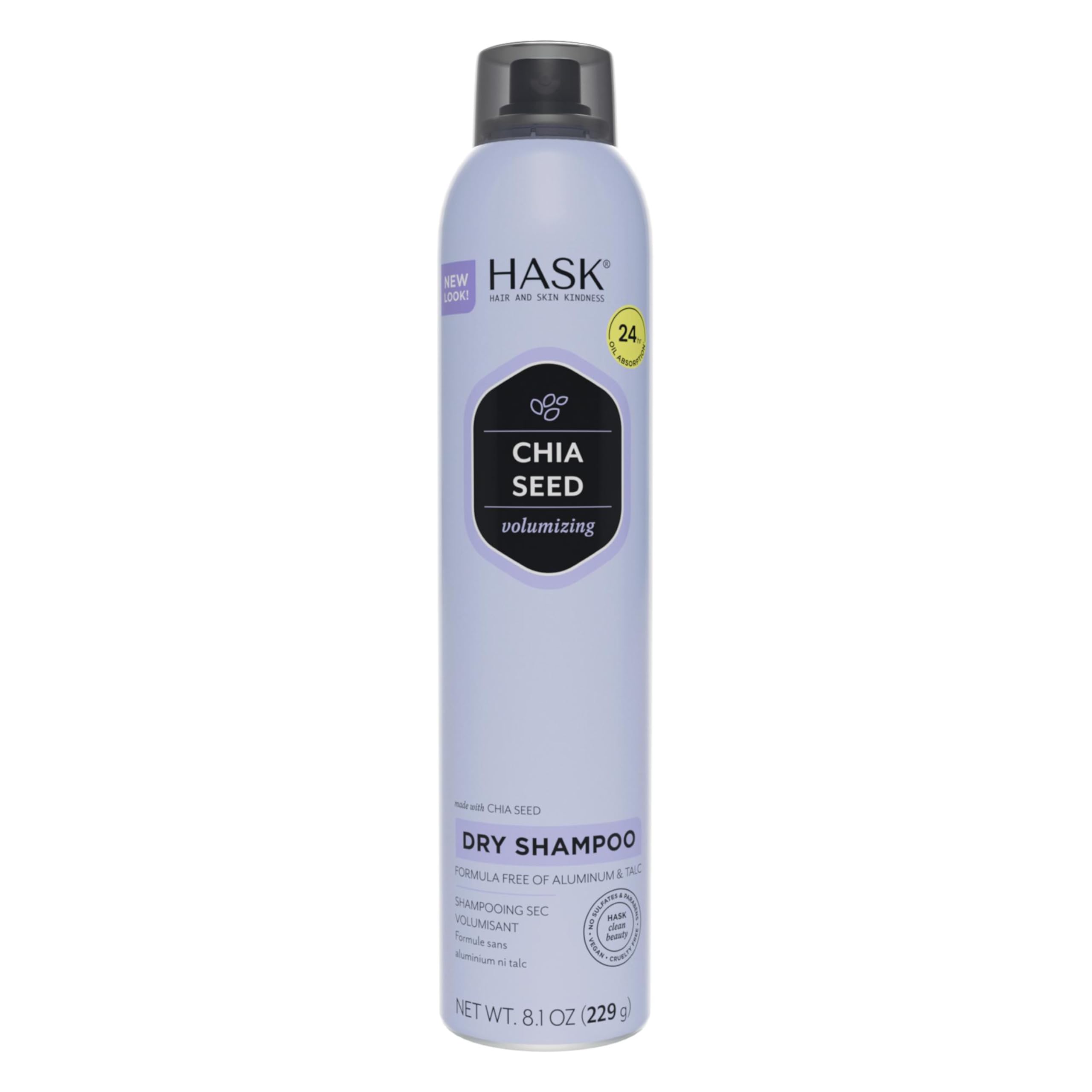 HASK Chia Seed Volumizing Dry Shampoo for Fine Hair – Absorbs Oil, Adds Volume & Bounce, Builds Body
| HASK Chia Seed V