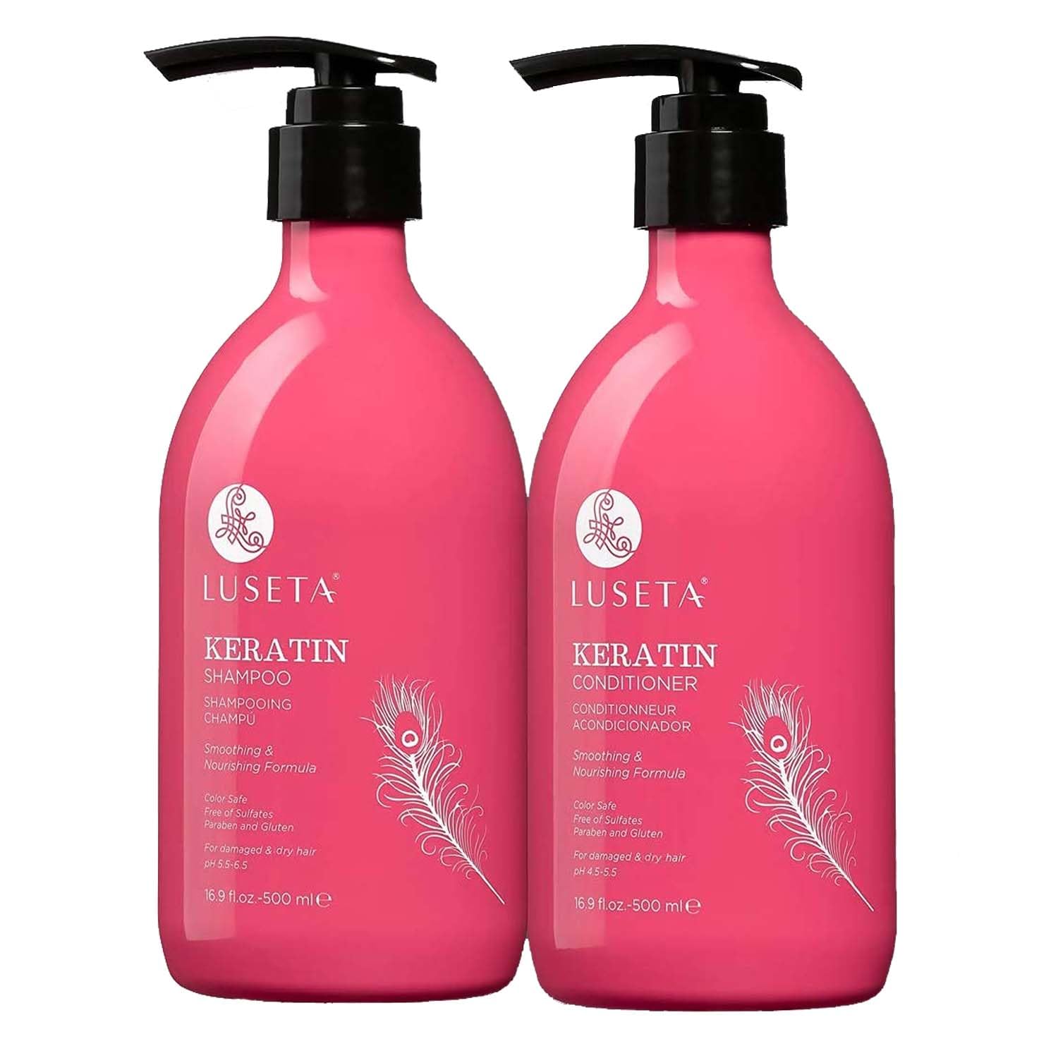 Luseta Keratin Shampoo and Conditioner for Color Treated Damaged & Dry Hair
| Keratin Hair Treatment for Smoothing and