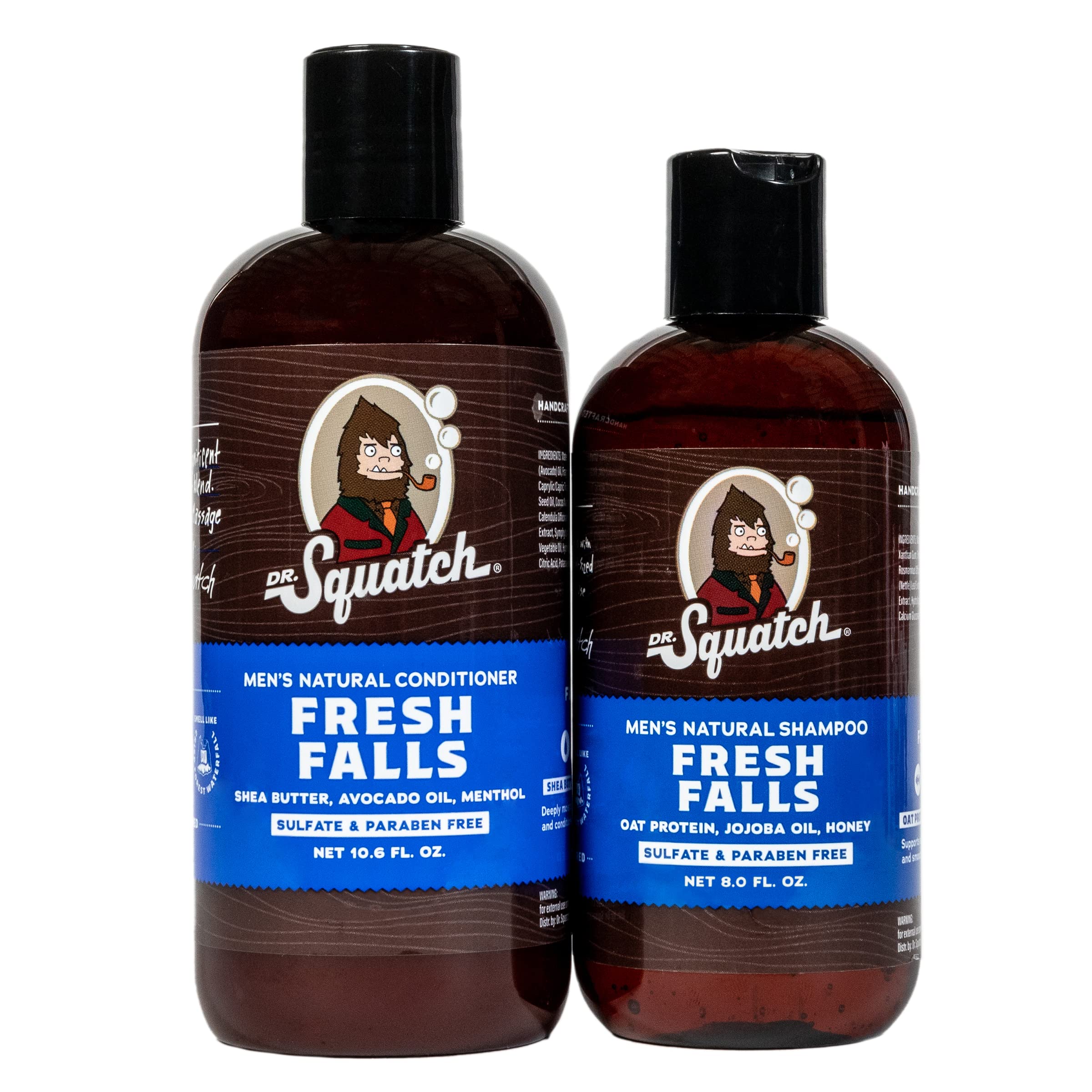 Dr. Squatch Natural Hair Bundle for Men - Healthy, Full Looking Hair - 8 fl oz Shampoo, 11.5 fl oz Conditioner - Fresh F